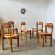 Lot de 5 chaises en pin massif design scandinave Reiner Daumiller vintage années 70