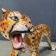 Large Italian ceramic leopard statue, 1960s