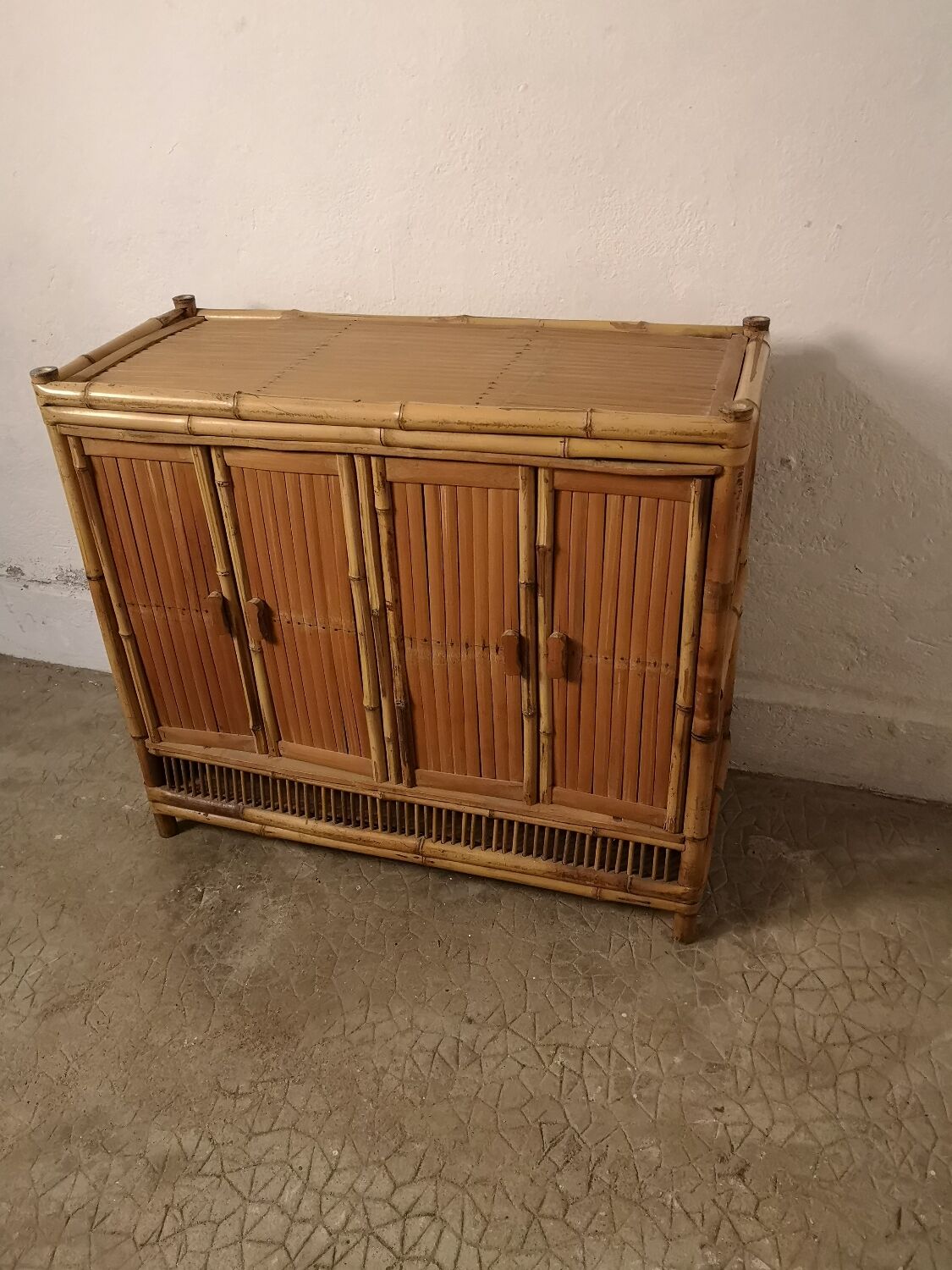 Rattan bamboo cabinet