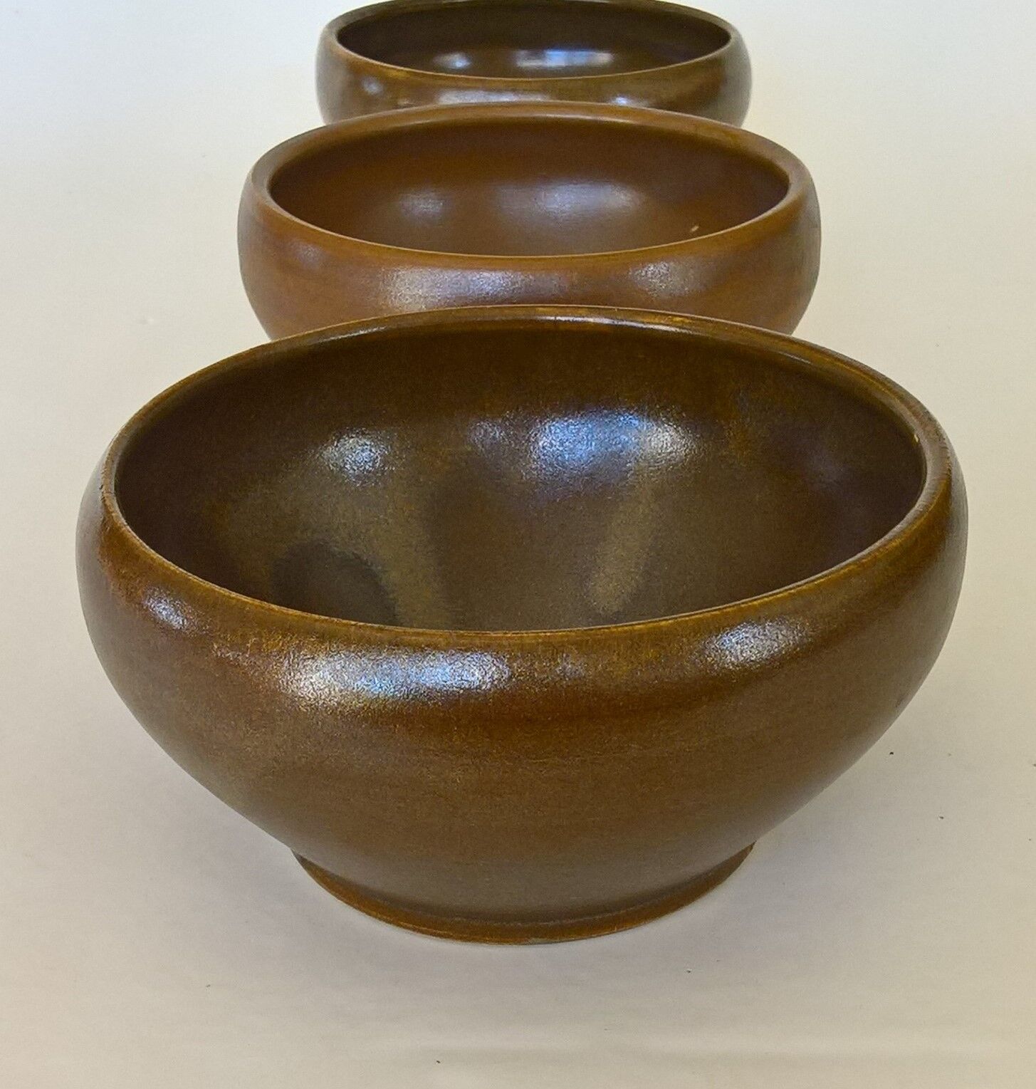 Four Digoin golden sandstone bowls