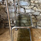 Chromed metal shelf and smoked glass