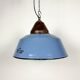 Industrial Blue Enamel and Cast Iron Pendant Light, 1960s