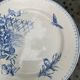 Assiette plate de collection, terre de fer, malaca,motif d'oiseau,papilon et fleurs, made in france