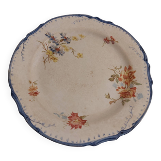 Grand Plat ancien faïence Creil et Monterau service OLGA