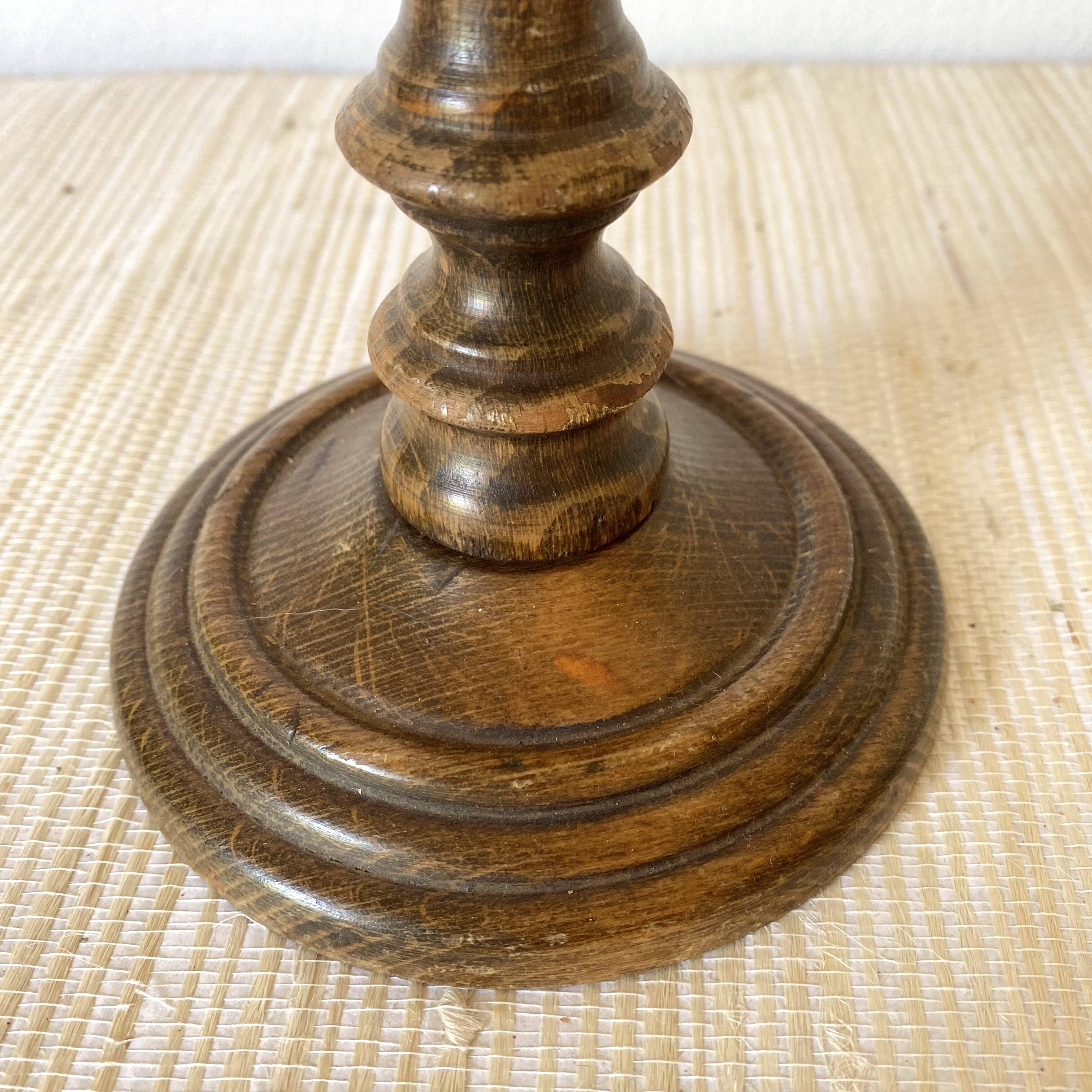 Bougeoir en bois tourné 26 cm