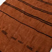 5x8 Terracotta & Black Vintage Kilim Rug, Handwoven Bohemian Bedroom Carpet