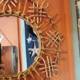 Miroir vintage en rotin