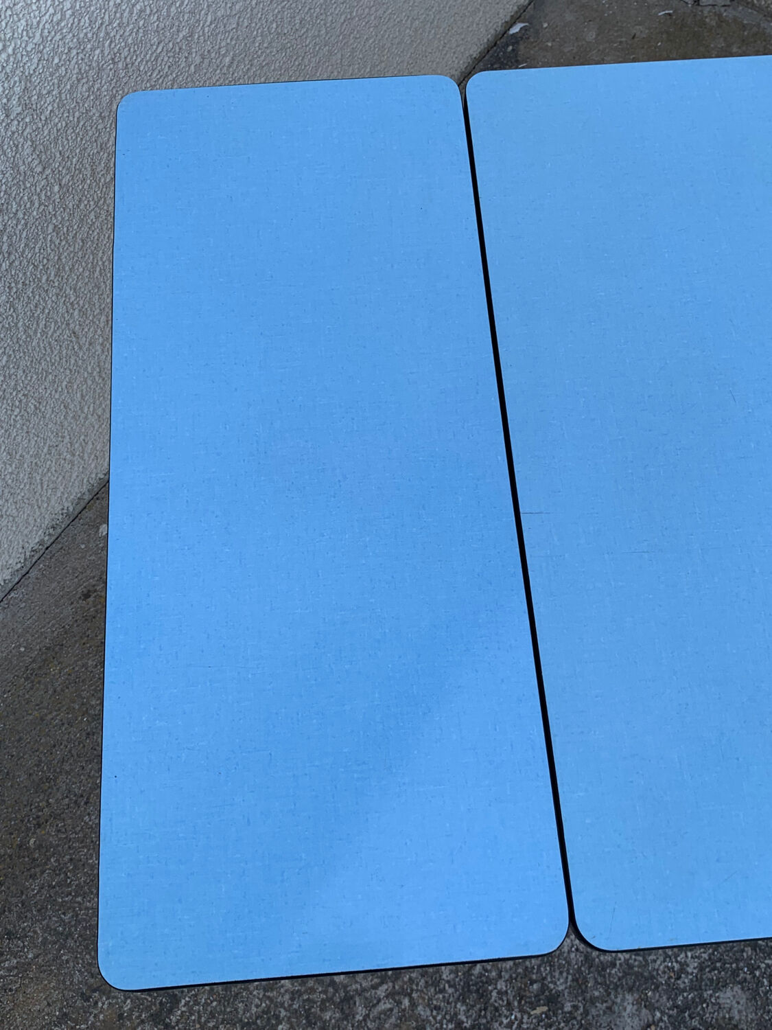 Blue formica table Sogemap 1960