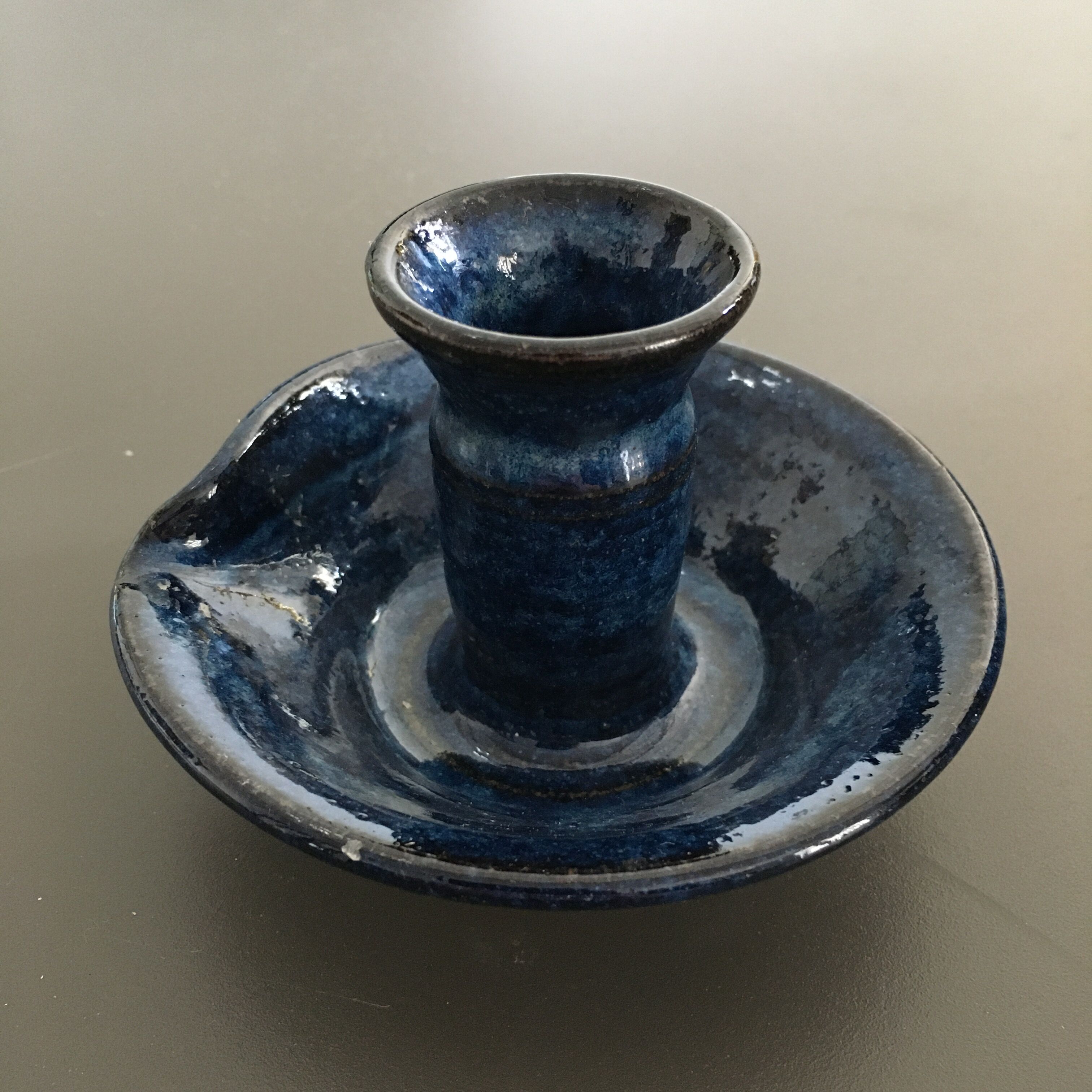 Blue Bougeoir signed