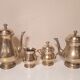 Tea and coffee service 4 pieces brass