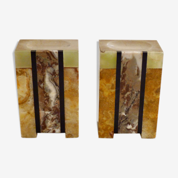 Bookends Marble & onyx blocks