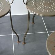 Series of 4 chairs of garden furniture wrought iron full years 60