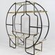 Sculptural Circular Étagère in Blackened Steel, Gold-Plated Metal and Glass