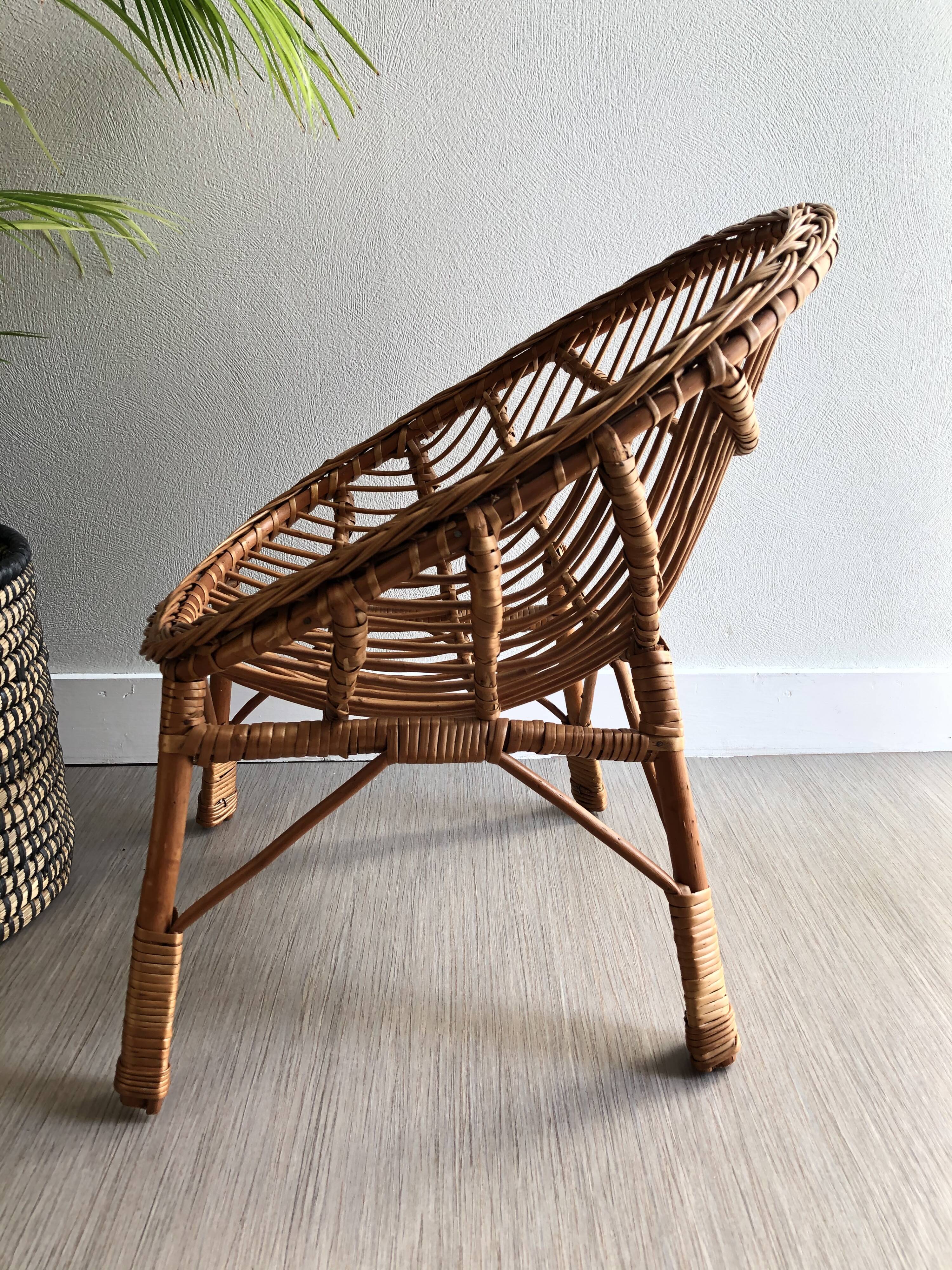 Vintage rattan armchair