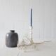 Vase in blau braun, Mid Century Keramik, bauchige Blumenvase