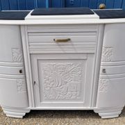 1930 Art Deco sideboard with floral motifs and marble top
