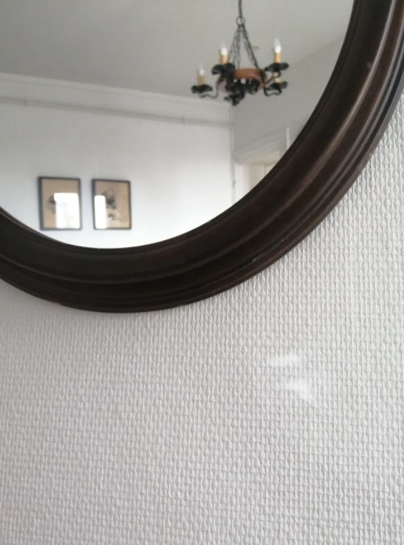 Wooden oval mirror 50x60cm