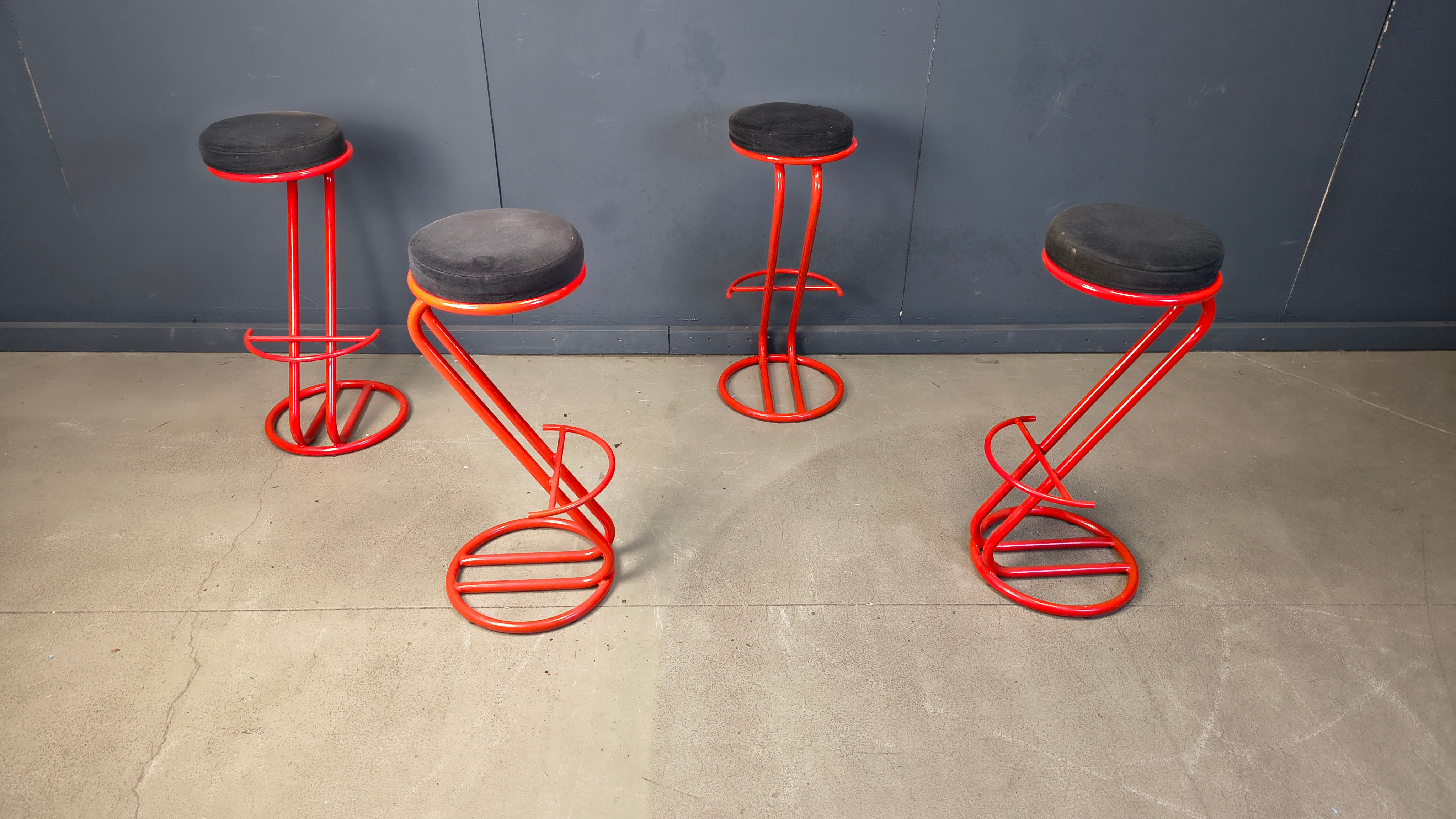 Tabourets de bar style Memphis, années 1980 - ensemble de 4