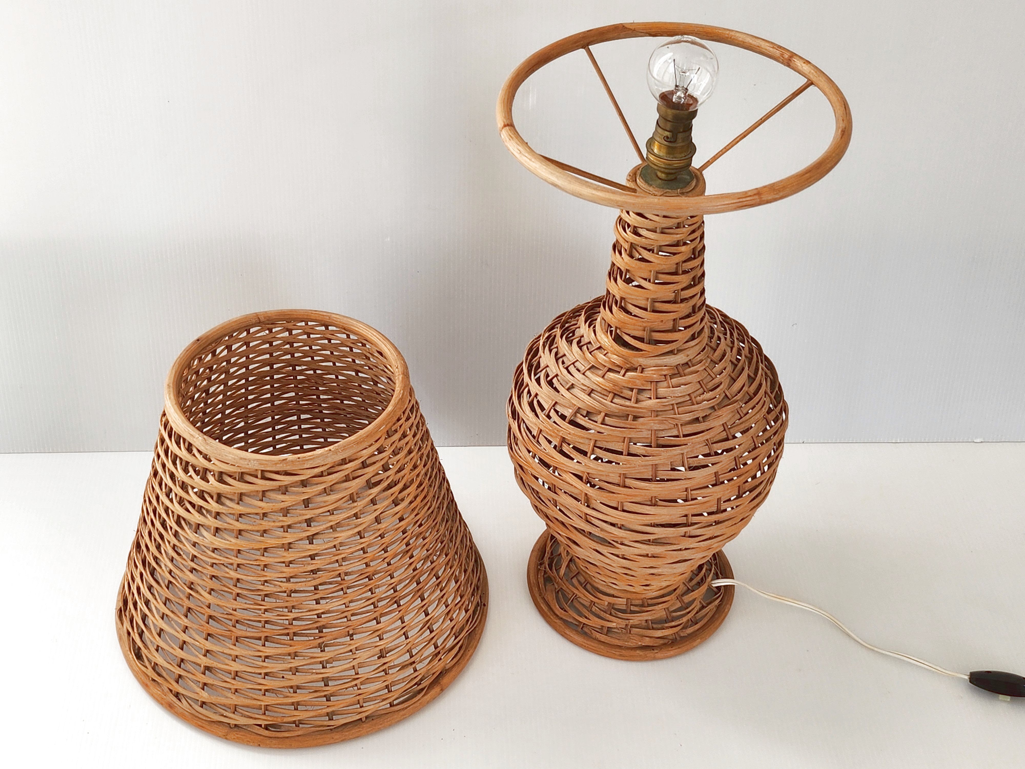 Vintage rattan lamp 1950