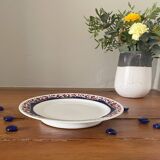 Old cake/mignardise dish on pedestal in Sarreguemines earthenware