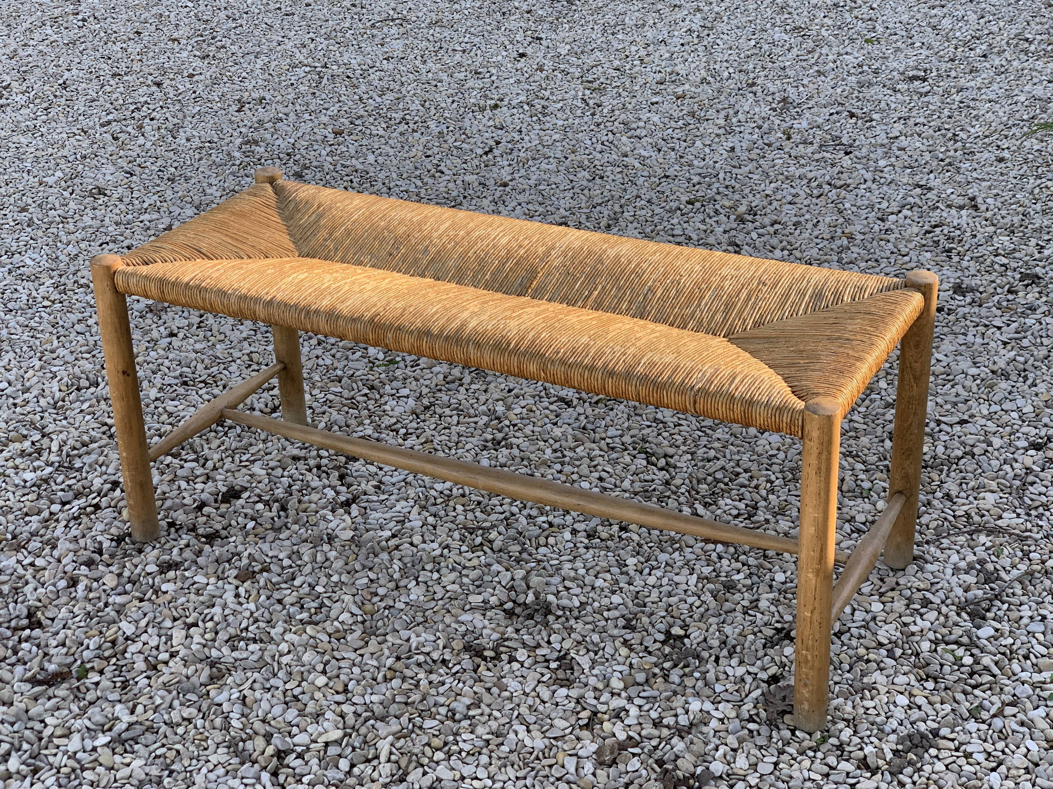 Wooden mulched bench, 3 seats, 50s