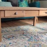 Vintage solid oak farmhouse coffee table 113x64