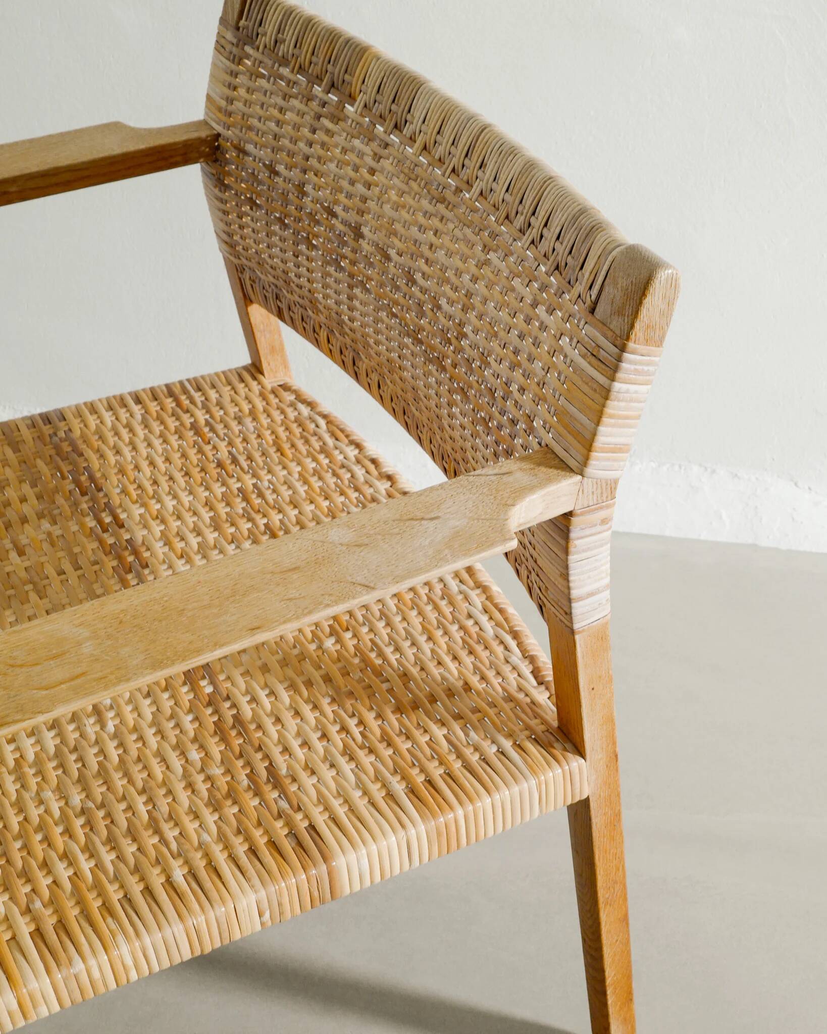 Pair of Vintage Danish Børge Mogensen BM-62 Wooden Armchairs, 1960s