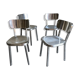 Lot de 4 chaises en acier brossé