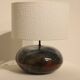 Round glazed ceramic lamp - from the 1960s