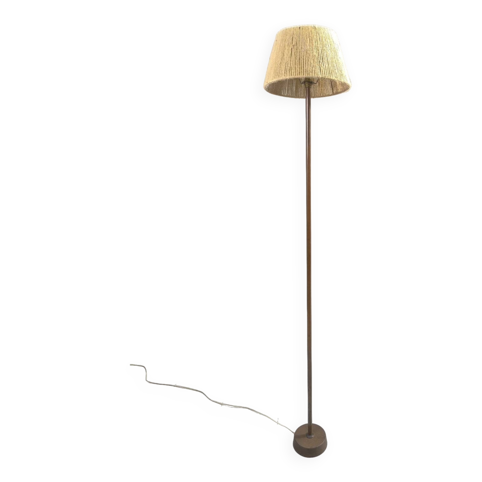 Copper and rope floor lamp circa 1950