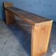 Solid patinated wood design bench 140cm