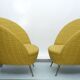 Pair of Ico Parisi-Style Armchairs in Original Fabric, Italy, 1950s