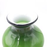 Scandinavian vase green and opaline white