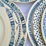 Flat plates Terre de fer mix and match blue