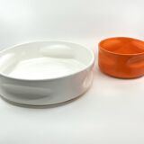 2 Form ceramic dishes • Design B. Devaux • Space Age • 1969