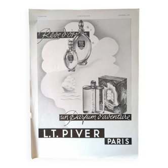 Une publicité papier parfum  maison  L.T  Piver  Paris année 1933
