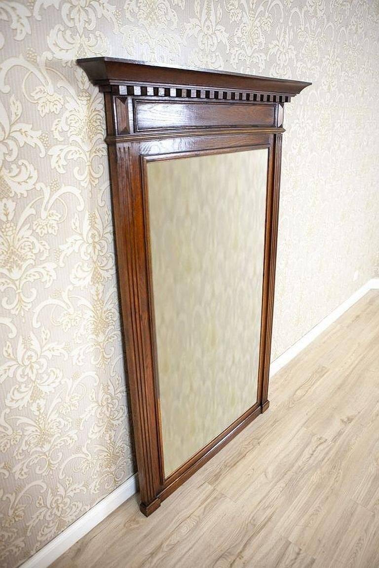 Renaissance Revival Mirror in Brown Oak Frame, 1950s