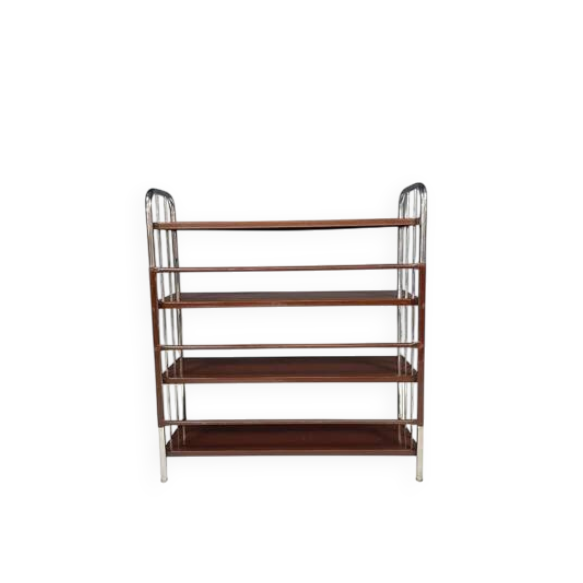 Étagère chromée Bauhaus en acier plié et tôle, Europe années 1930