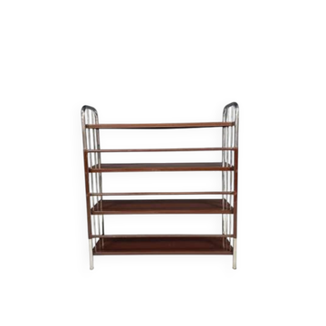 Étagère Bauhaus chromée en acier plié et tôle, Europe années 1930