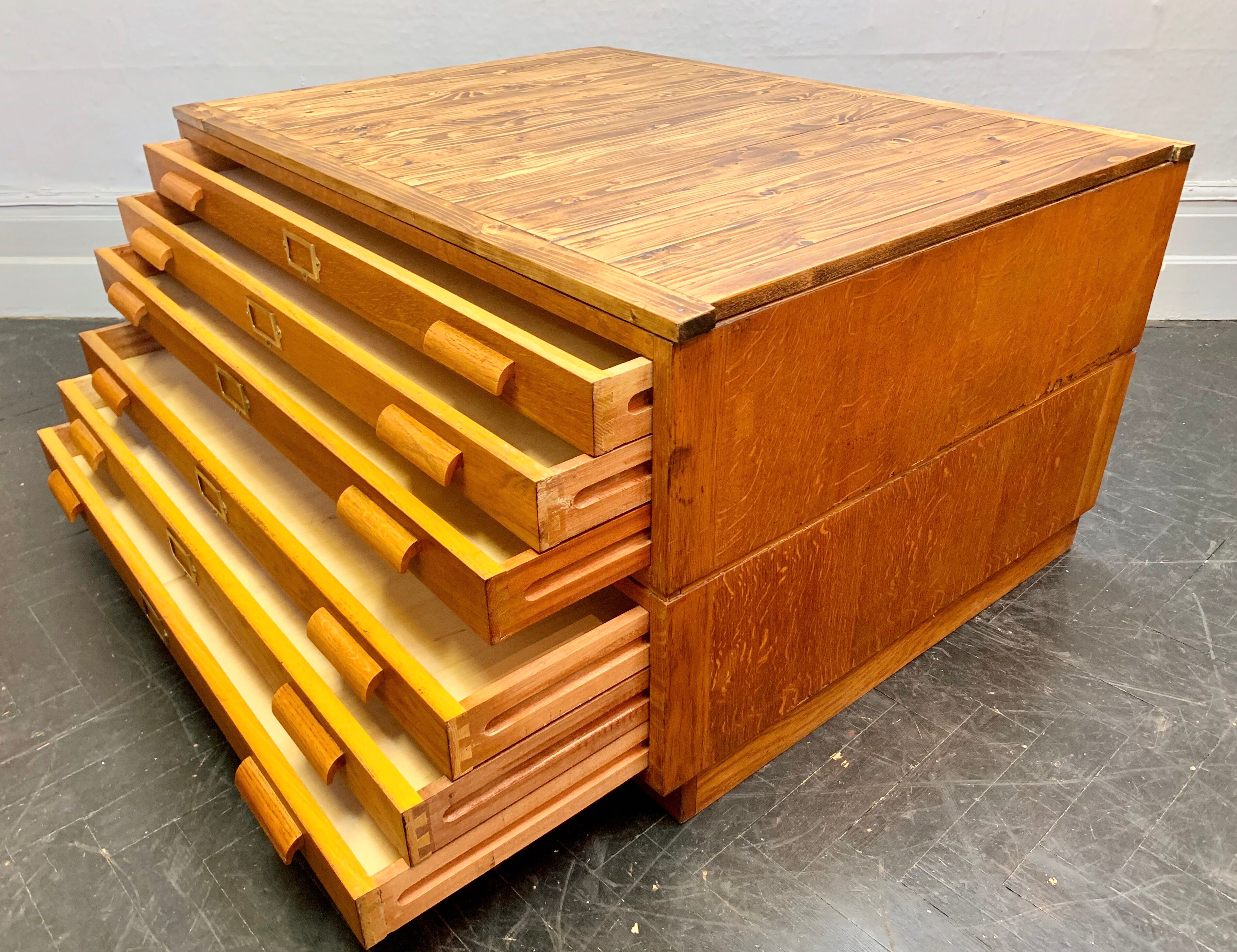 Vintage plan chest of architect drawers