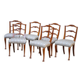 Set of 6 vintage chairs in Chippendale Revival style.