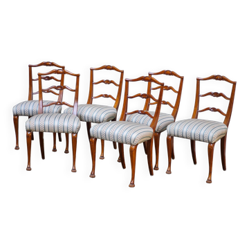 Set of 6 vintage chairs in Chippendale Revival style.