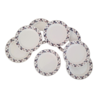 Digoin Sarreguemines earthenware plates Vintage Salies model
