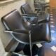Rudi verelst "oslo" for novalux, pair of chromed metal and vinyl armchairs
