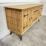 Vintage Audoux Minnet style  rattan sideboard