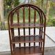 Étagère concave vintage large rotin et osier