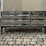 Commode Space Age Chromée par Henri Vallières