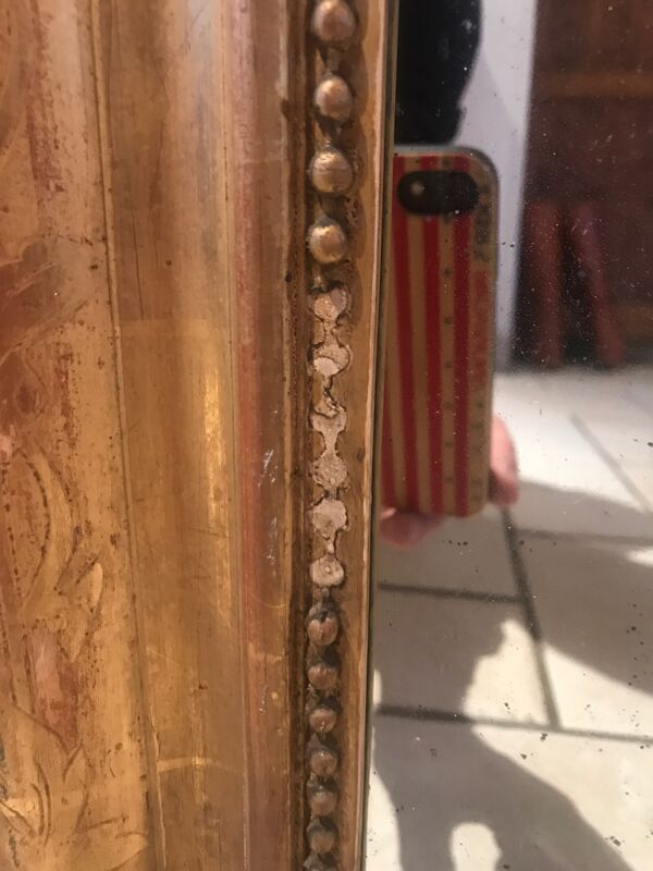 Miroir louis Philippe à la feuille d’or