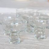 6 vintage water glasses - Thick stem