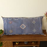 Coussin berbère bleu soie de cactus